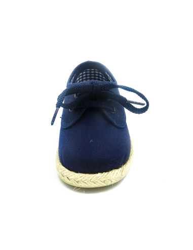 espartena de tela para nino con cordones y suela de goma