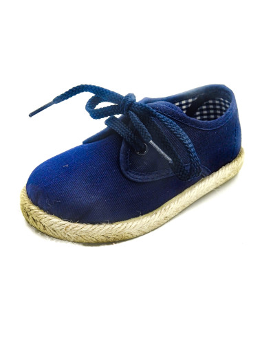 espartena de tela para nino con cordones y suela de goma