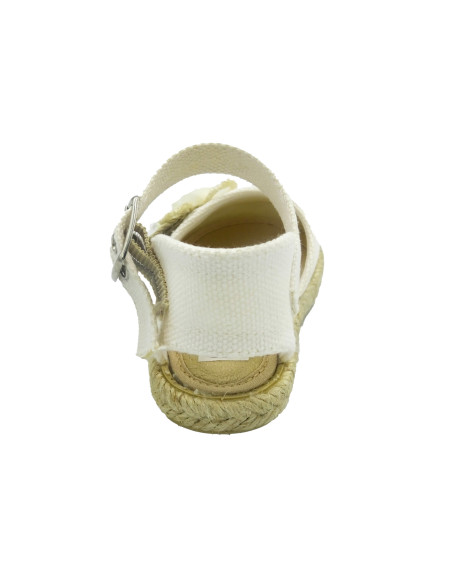 espartena de tela con una flor y la suela de goma