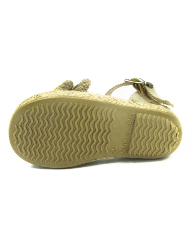 espartena de tela con una flor y la suela de goma