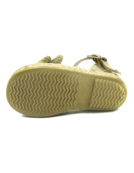 espartena de tela con una flor y la suela de goma