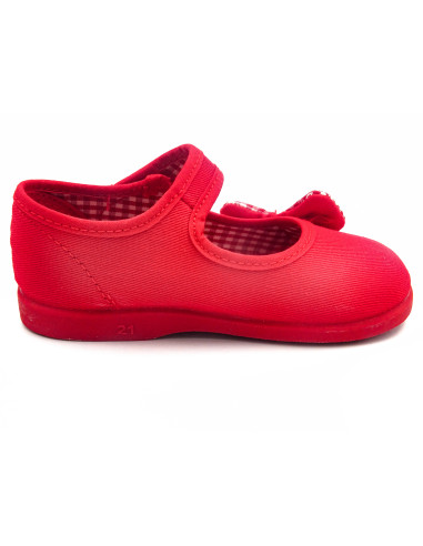 mercedita de tela para nina con un lazo de vichy en un lateral