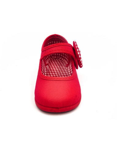 mercedita de tela con lazo de vichy en un lado para nina