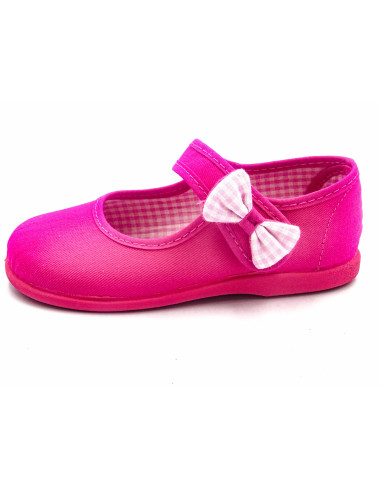 mercedita de tela con lazo de vichy en un lado para nina