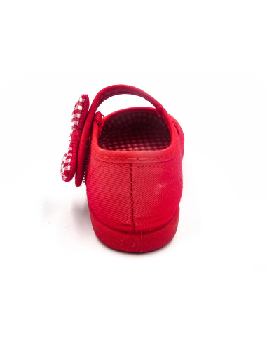 mercedita de tela con lazo de vichy en un lado para nina