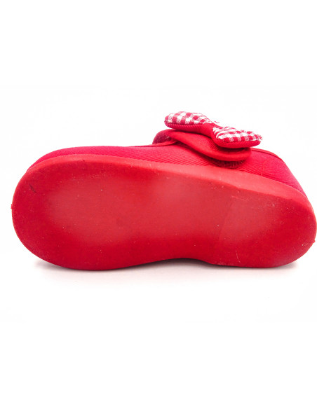 mercedita de tela con lazo de vichy en un lado para nina