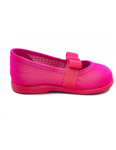 manoletina de tela con lazo elastico en el empeine