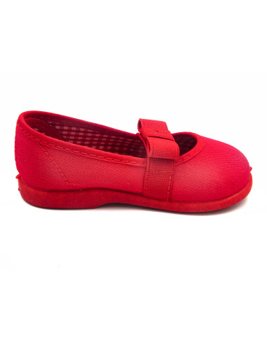 manoletina de tela con lazo elastico en el empeine