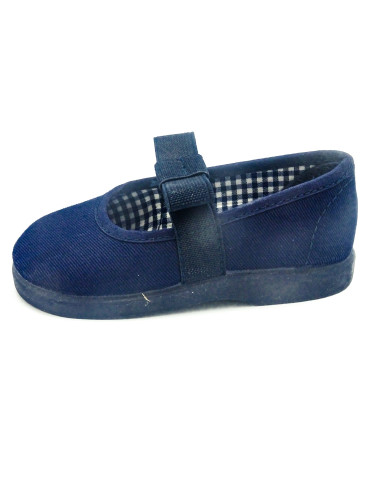 manoletina de tela con lazo elastico en el empeine