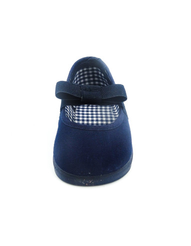 manoletina de tela con lazo elastico en el empeine