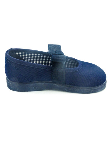 manoletina de tela con lazo elastico en el empeine