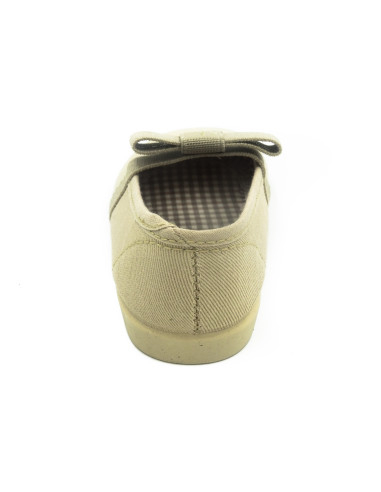 manoletina de tela con lazo elastico en el empeine