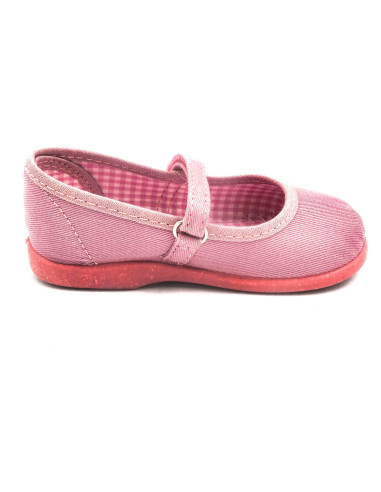 mercedita clasica para nina de lona con suela de caucho