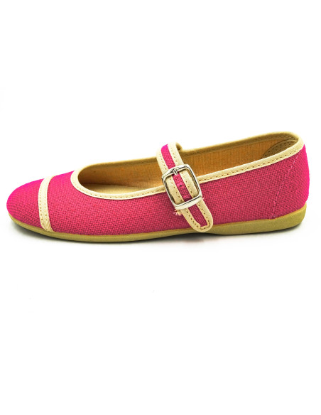 mercedita de lino para nina con cierre de hebilla