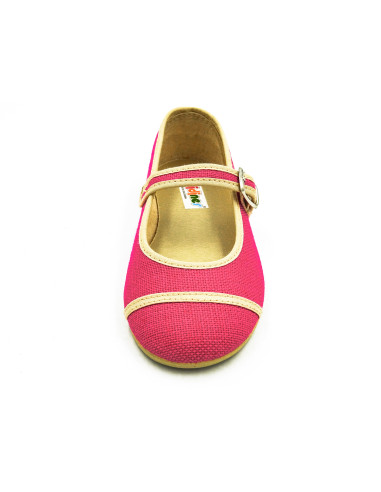 mercedita de lino para nina con cierre de hebilla