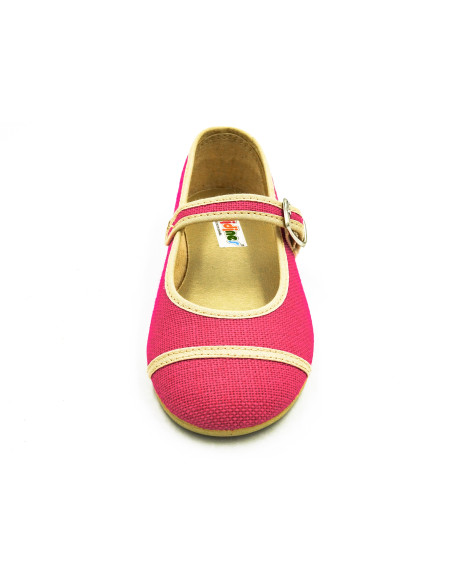 mercedita de lino para nina con cierre de hebilla