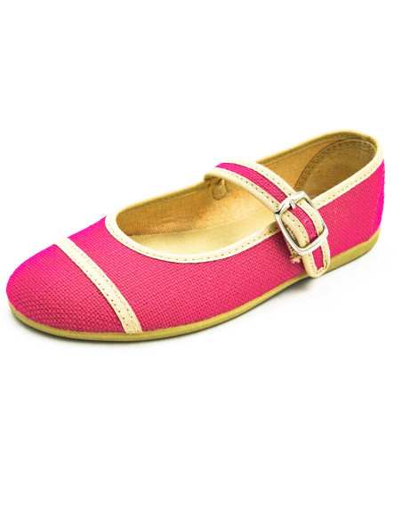 mercedita de lino para nina con cierre de hebilla