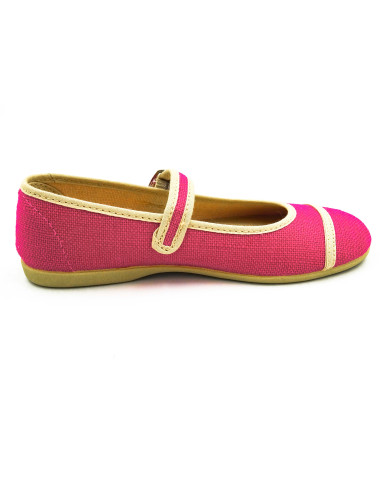 mercedita de lino para nina con cierre de hebilla