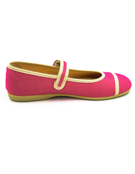 mercedita de lino para nina con cierre de hebilla