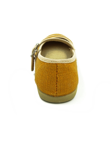 mercedita de lino para nina con cierre de hebilla