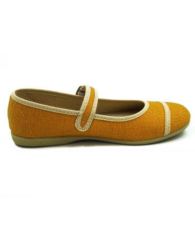 mercedita de lino para nina con cierre de hebilla