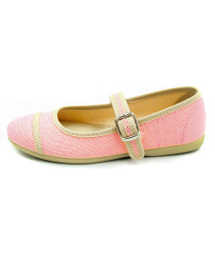 mercedita de lino para nina con cierre de hebilla 2