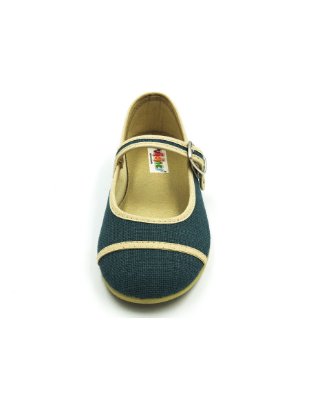 mercedita de lino para nina con cierre de hebilla