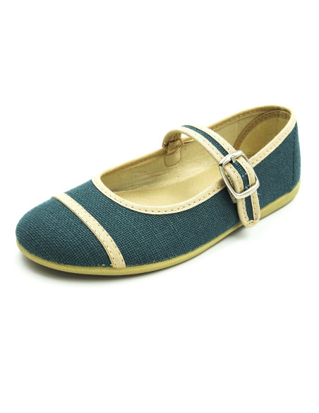 mercedita de lino para nina con cierre de hebilla