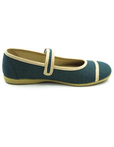 mercedita de lino para nina con cierre de hebilla