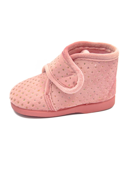 zapatilla de casa con puntitos brillantes para nina