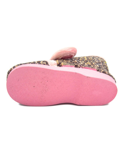 zapatilla de casa con dibujo de piel de lince para nina