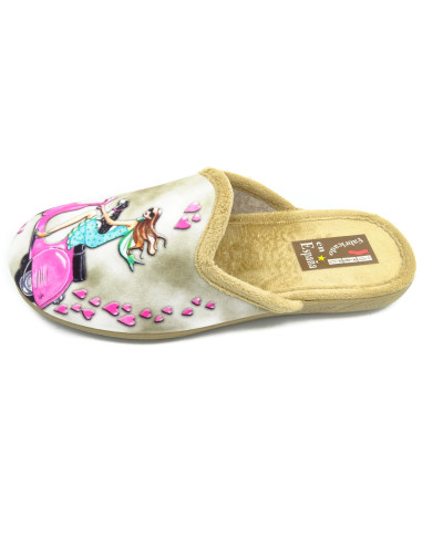 zapatilla de casa para chica con suela de goma