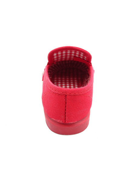 mocasin de tela fluorescente con suela de goma para nino