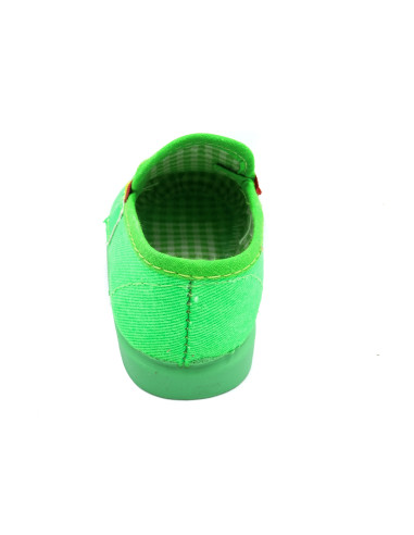 mocasin de tela fluorescente con suela de goma para nino