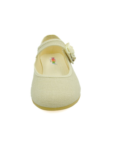 mercedita de lino con flor de adorno para ceremonia de nina