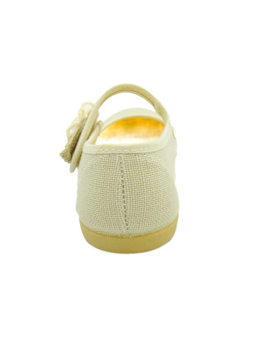 mercedita de lino con flor de adorno para ceremonia de nina