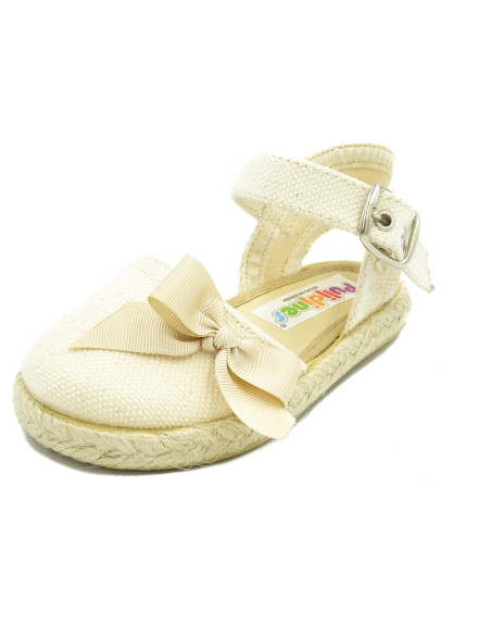 espartena de nina con lazo y suela de goma