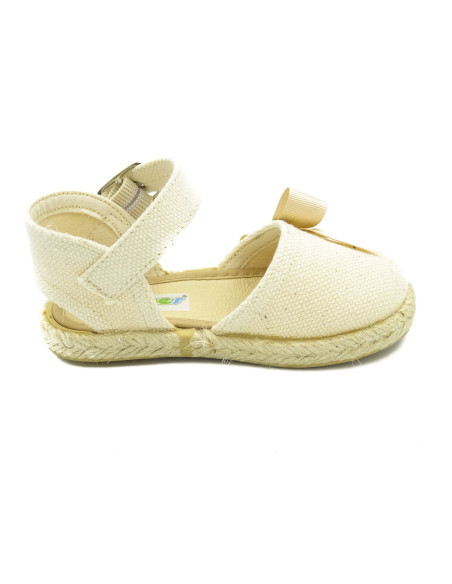 espartena de nina con lazo y suela de goma