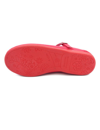 mercedita de tela con hebilla y suela de goma para nina