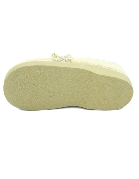 manoletina de tela con suela de goma para nina