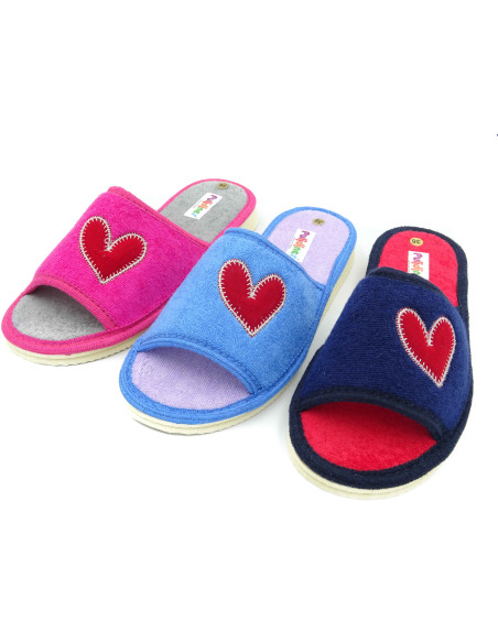 zapatilla de casa para mujer de toalla con suela microporosa