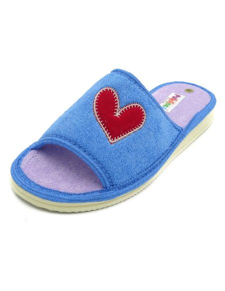 zapatilla de casa para mujer de toalla con suela microporosa