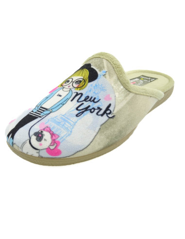 zapatilla de casa para senora con la suela de caucho