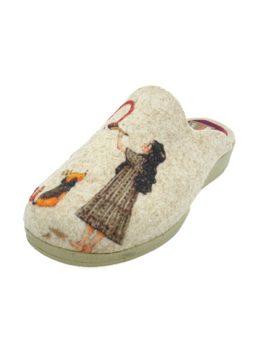 zapatilla de casa de senora con cuna de caucho