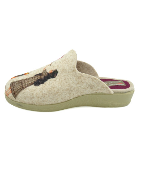 zapatilla de casa de senora con cuna de caucho