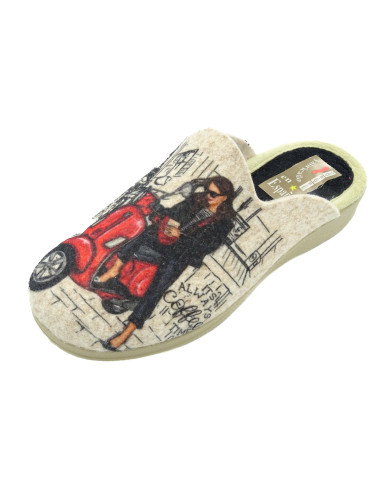 zapatilla de casa para mujer con la cuna de caucho