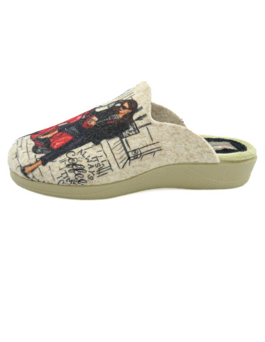 zapatilla de casa para mujer con la cuna de caucho