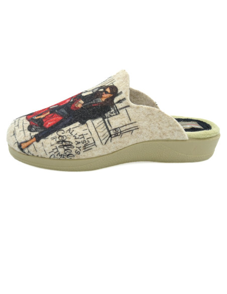 zapatilla de casa para mujer con la cuna de caucho