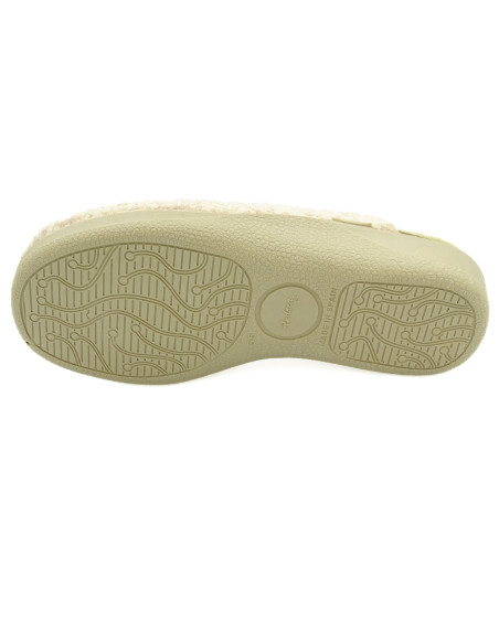 zapatilla de casa para mujer con tejido de fieltro y cuna de caucho