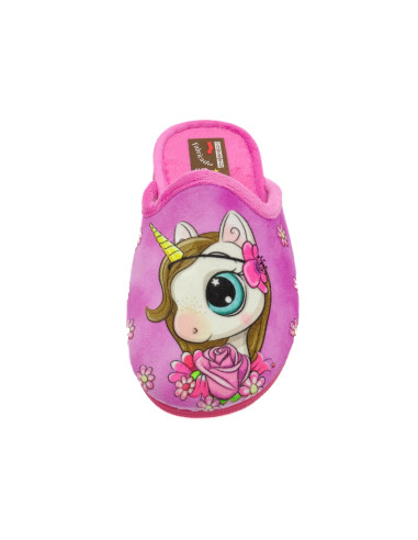 zapatilla de casa para chica de unicornio con suela de caucho